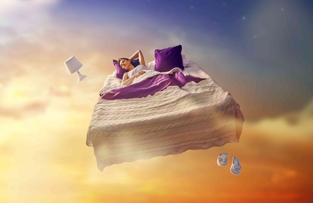 Woman dreaming in her bed